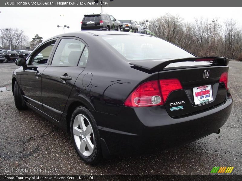 Nighthawk Black Pearl / Gray 2008 Honda Civic EX Sedan