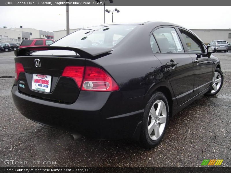 Nighthawk Black Pearl / Gray 2008 Honda Civic EX Sedan