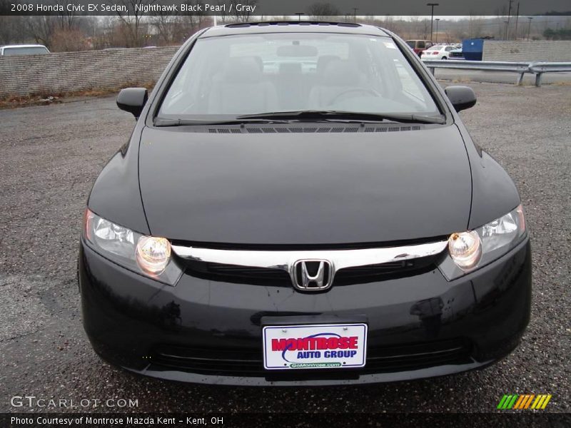 Nighthawk Black Pearl / Gray 2008 Honda Civic EX Sedan