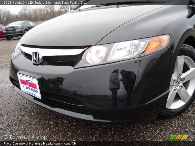 Nighthawk Black Pearl / Gray 2008 Honda Civic EX Sedan