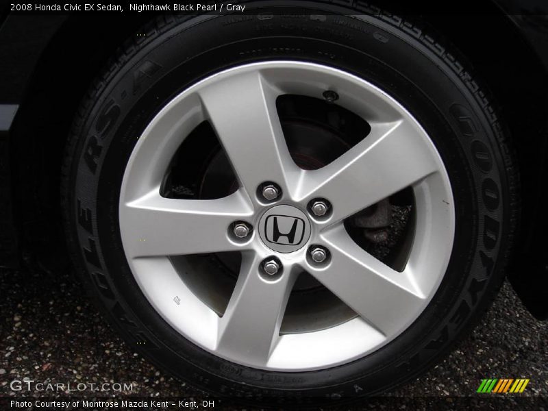 Nighthawk Black Pearl / Gray 2008 Honda Civic EX Sedan