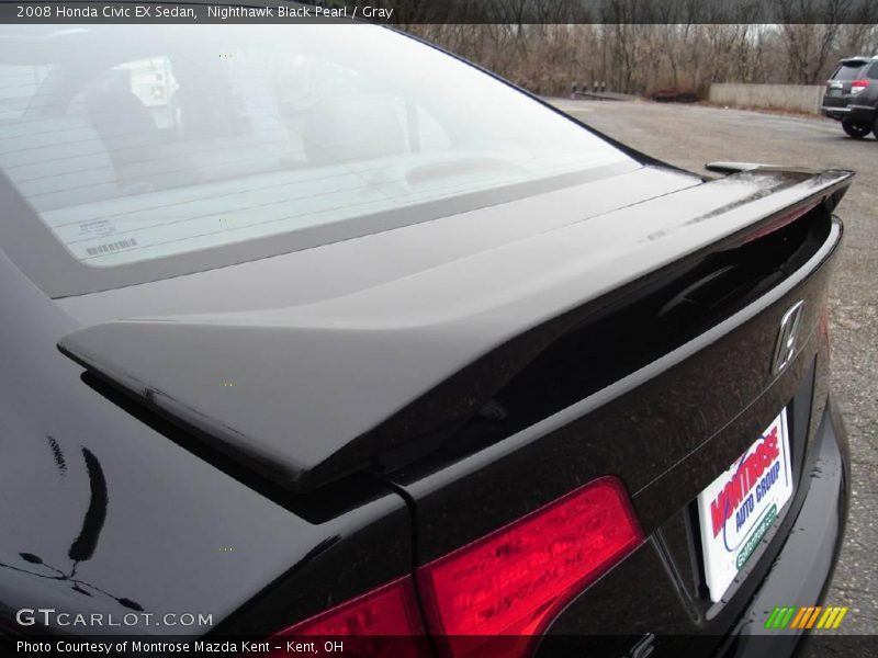 Nighthawk Black Pearl / Gray 2008 Honda Civic EX Sedan