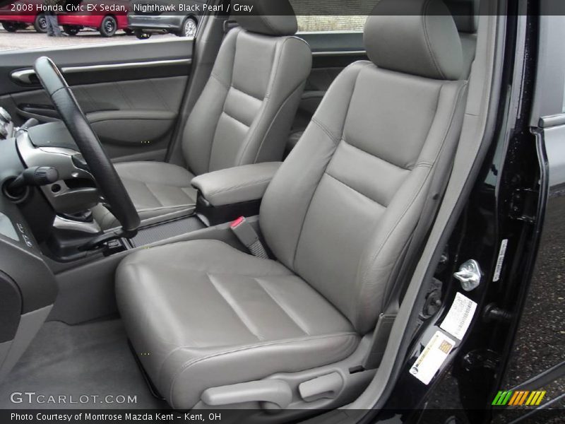 Nighthawk Black Pearl / Gray 2008 Honda Civic EX Sedan