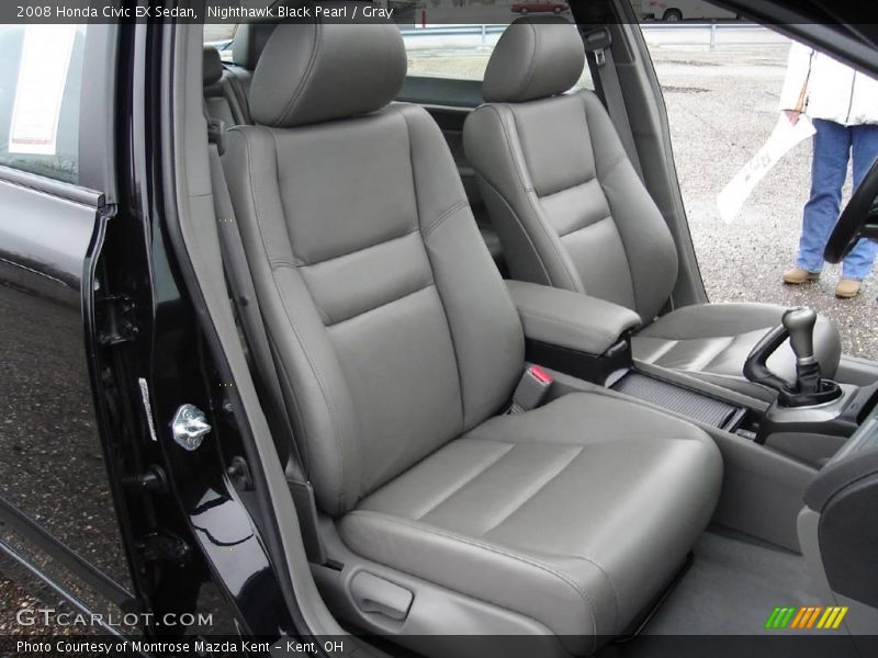 Nighthawk Black Pearl / Gray 2008 Honda Civic EX Sedan