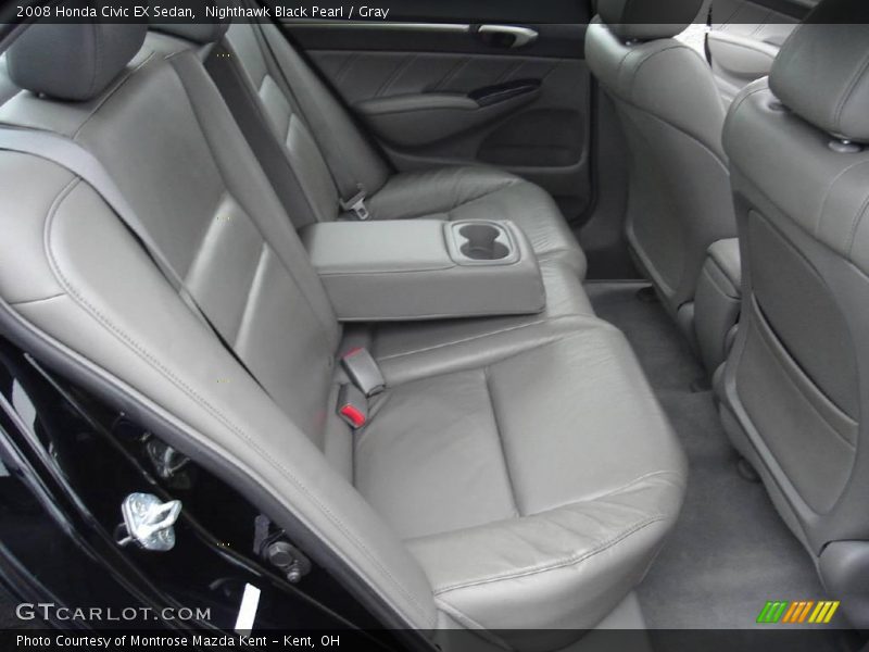 Nighthawk Black Pearl / Gray 2008 Honda Civic EX Sedan