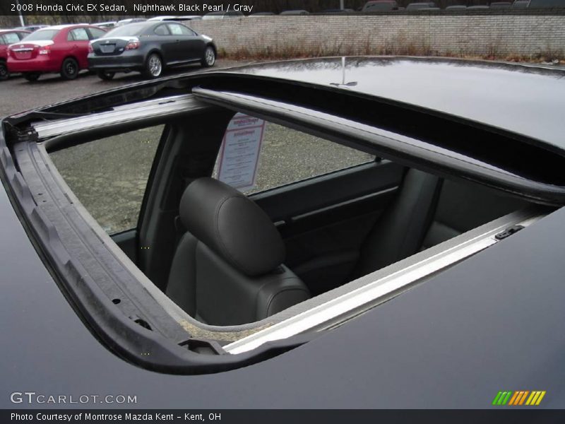 Nighthawk Black Pearl / Gray 2008 Honda Civic EX Sedan