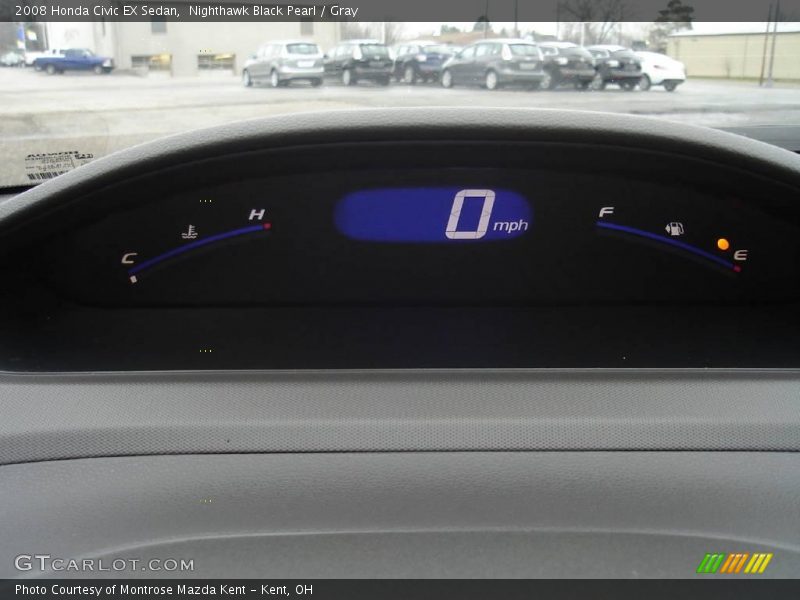 Nighthawk Black Pearl / Gray 2008 Honda Civic EX Sedan