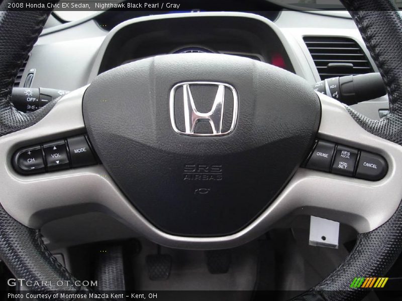 Nighthawk Black Pearl / Gray 2008 Honda Civic EX Sedan