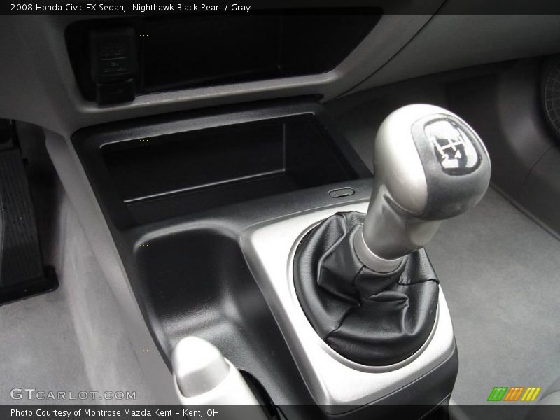Nighthawk Black Pearl / Gray 2008 Honda Civic EX Sedan