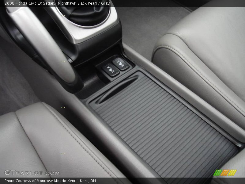 Nighthawk Black Pearl / Gray 2008 Honda Civic EX Sedan