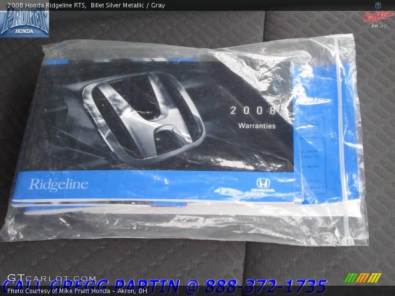 Billet Silver Metallic / Gray 2008 Honda Ridgeline RTS