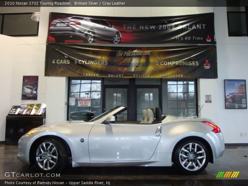 Brilliant Silver / Gray Leather 2010 Nissan 370Z Touring Roadster
