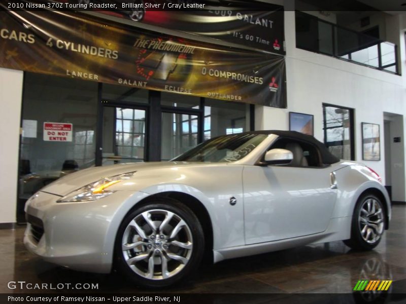 Brilliant Silver / Gray Leather 2010 Nissan 370Z Touring Roadster