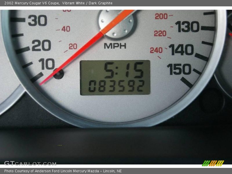 Vibrant White / Dark Graphite 2002 Mercury Cougar V6 Coupe