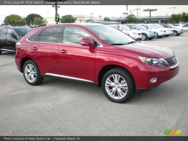 Matador Red Mica / Black/Brown Walnut 2010 Lexus RX 450h Hybrid