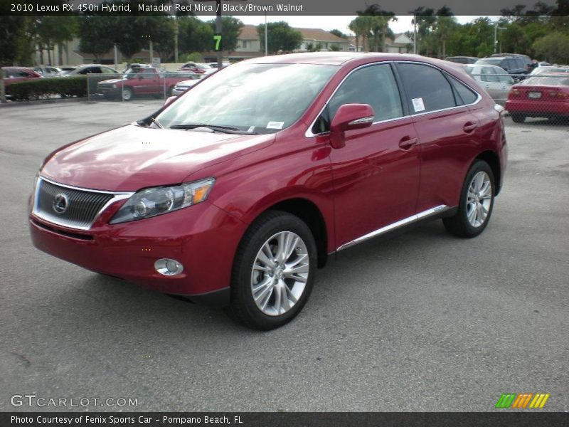 Matador Red Mica / Black/Brown Walnut 2010 Lexus RX 450h Hybrid