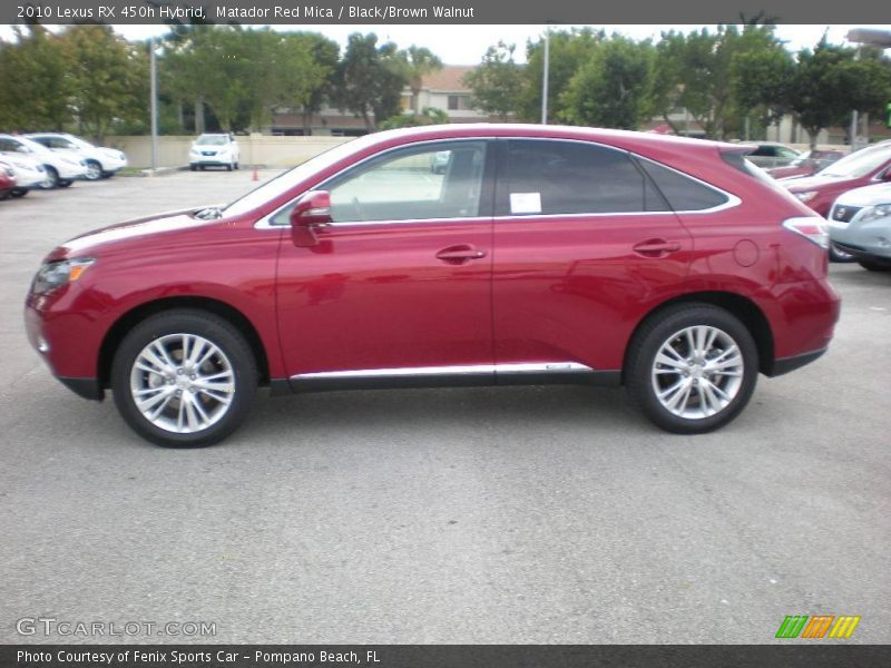 Matador Red Mica / Black/Brown Walnut 2010 Lexus RX 450h Hybrid
