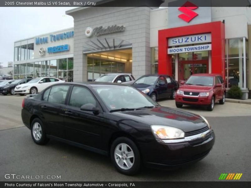 Black / Gray 2005 Chevrolet Malibu LS V6 Sedan