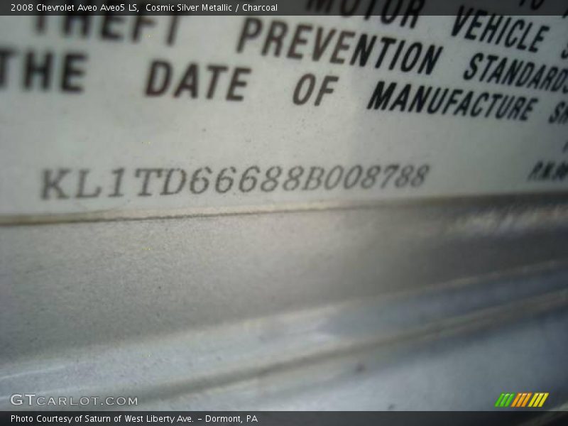 Cosmic Silver Metallic / Charcoal 2008 Chevrolet Aveo Aveo5 LS