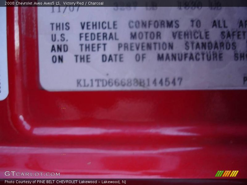 Victory Red / Charcoal 2008 Chevrolet Aveo Aveo5 LS