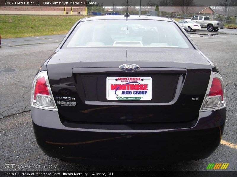 Dark Amethyst Metallic / Camel 2007 Ford Fusion SE