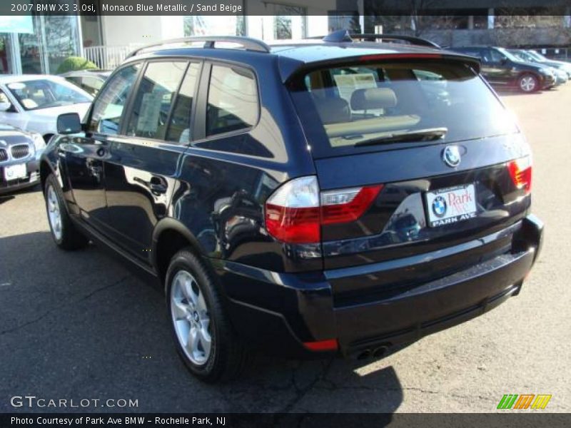 Monaco Blue Metallic / Sand Beige 2007 BMW X3 3.0si