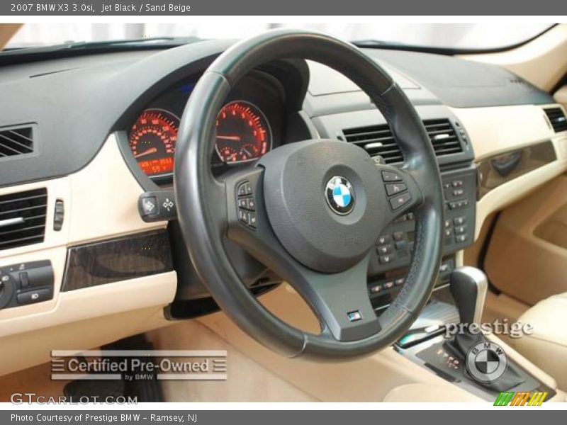 Jet Black / Sand Beige 2007 BMW X3 3.0si