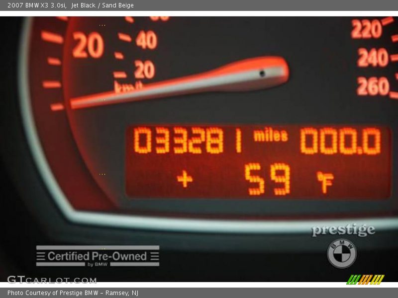 Jet Black / Sand Beige 2007 BMW X3 3.0si