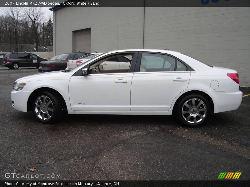 Oxford White / Sand 2007 Lincoln MKZ AWD Sedan