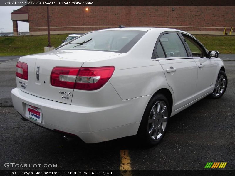 Oxford White / Sand 2007 Lincoln MKZ AWD Sedan