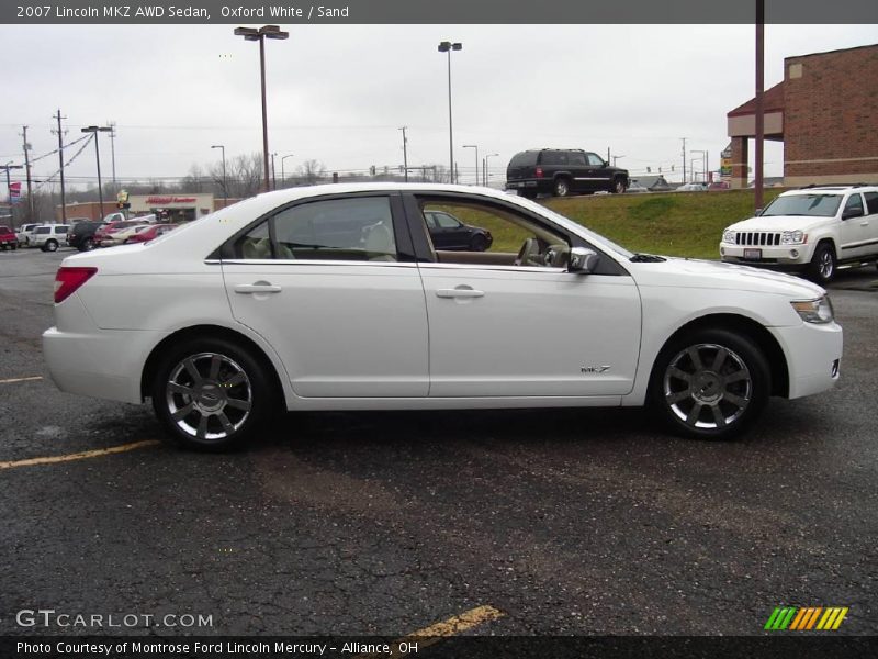 Oxford White / Sand 2007 Lincoln MKZ AWD Sedan