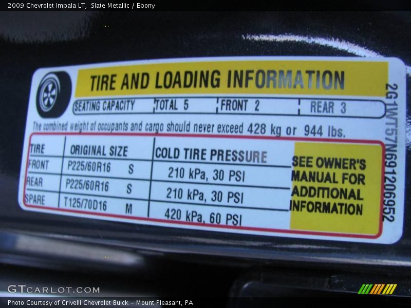 Slate Metallic / Ebony 2009 Chevrolet Impala LT