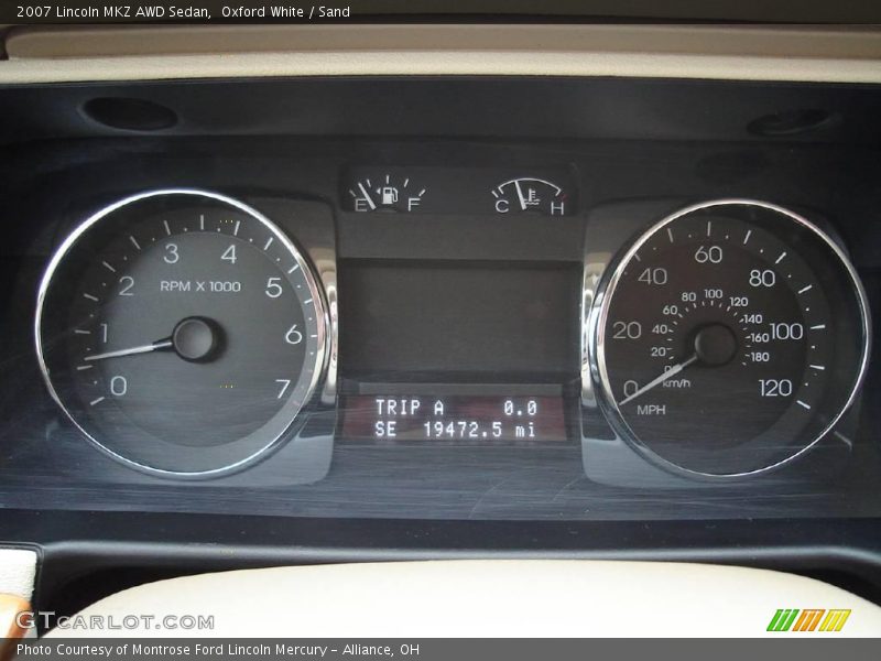 Oxford White / Sand 2007 Lincoln MKZ AWD Sedan