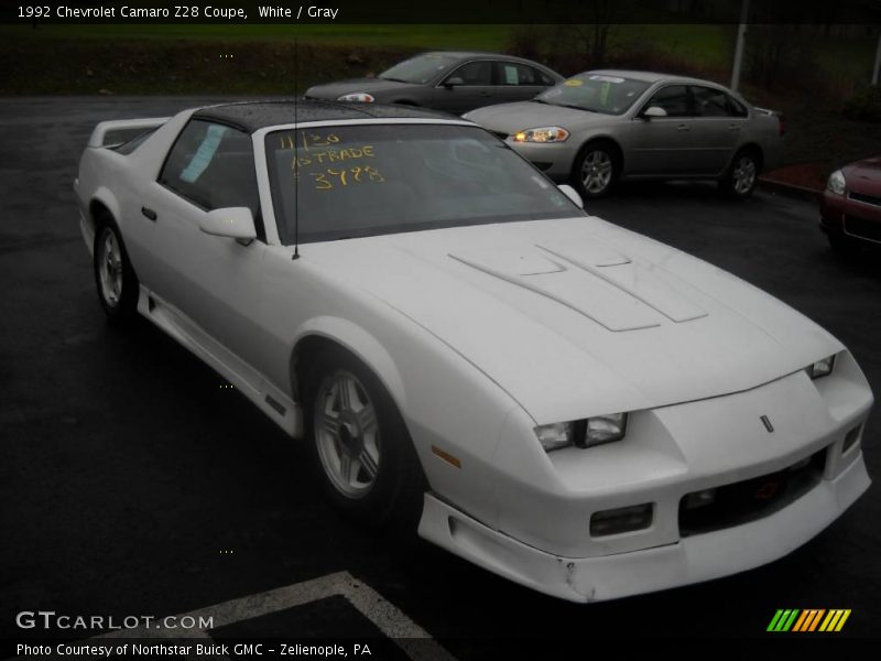 White / Gray 1992 Chevrolet Camaro Z28 Coupe