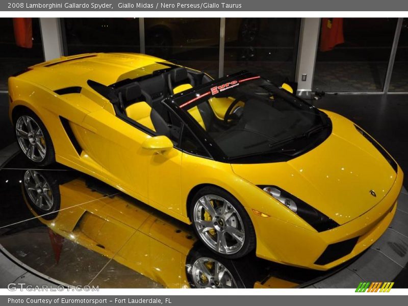 Giallo Midas / Nero Perseus/Giallo Taurus 2008 Lamborghini Gallardo Spyder