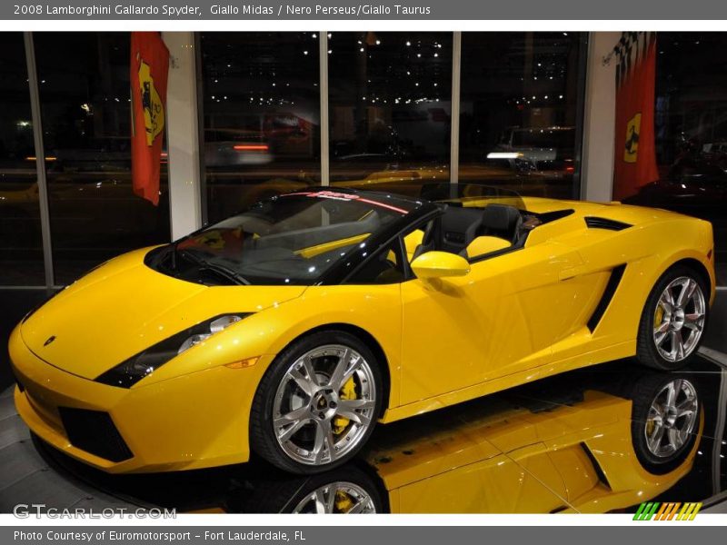 Giallo Midas / Nero Perseus/Giallo Taurus 2008 Lamborghini Gallardo Spyder