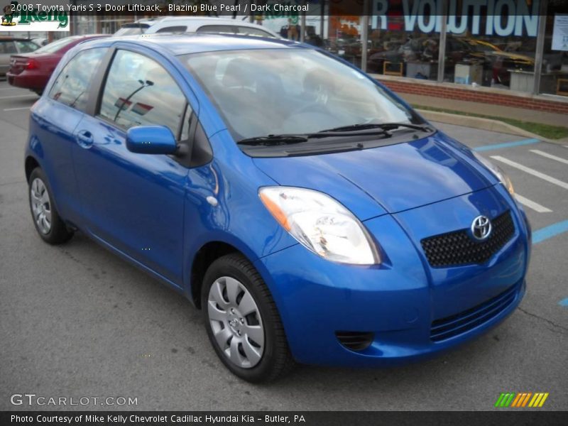 Blazing Blue Pearl / Dark Charcoal 2008 Toyota Yaris S 3 Door Liftback