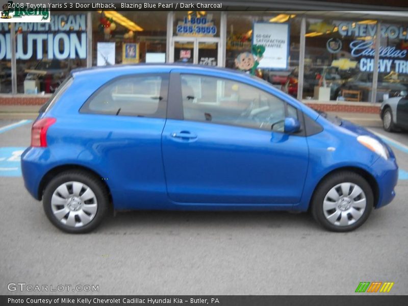 Blazing Blue Pearl / Dark Charcoal 2008 Toyota Yaris S 3 Door Liftback