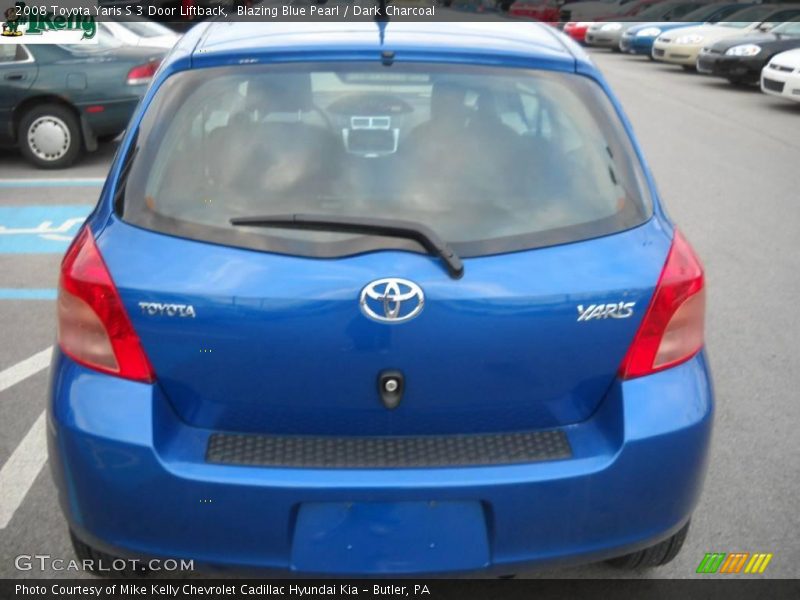 Blazing Blue Pearl / Dark Charcoal 2008 Toyota Yaris S 3 Door Liftback