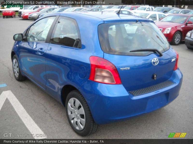 Blazing Blue Pearl / Dark Charcoal 2008 Toyota Yaris S 3 Door Liftback