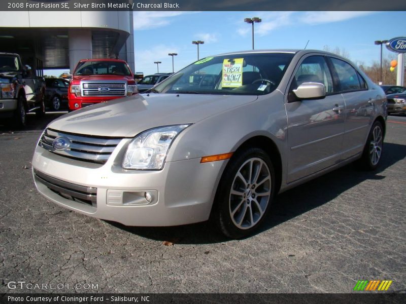 Silver Birch Metallic / Charcoal Black 2008 Ford Fusion SE