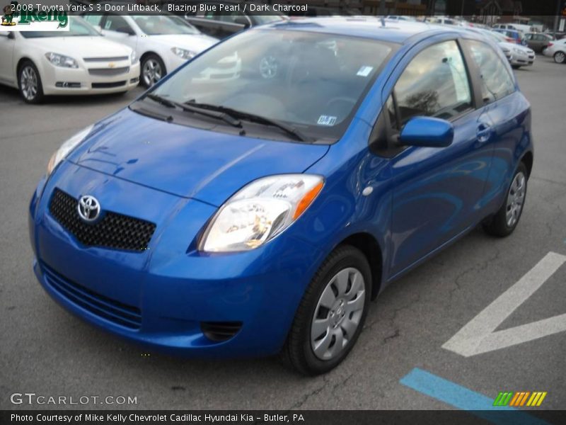 Blazing Blue Pearl / Dark Charcoal 2008 Toyota Yaris S 3 Door Liftback