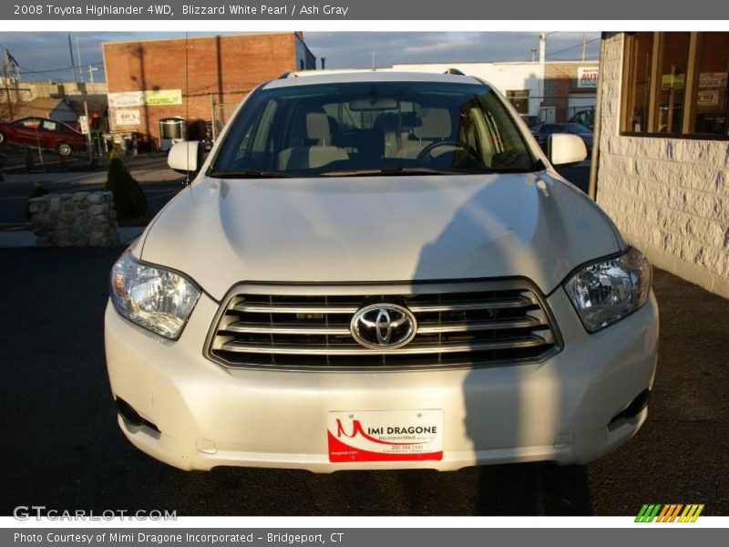 Blizzard White Pearl / Ash Gray 2008 Toyota Highlander 4WD