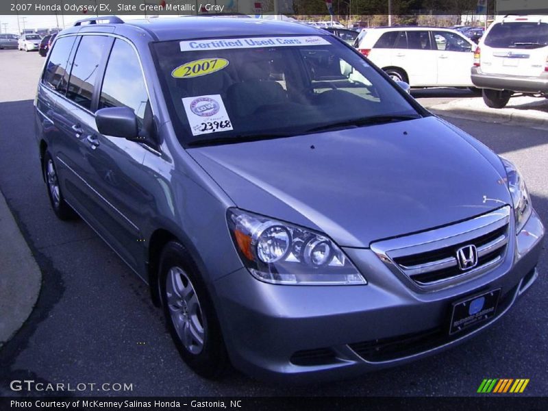 Slate Green Metallic / Gray 2007 Honda Odyssey EX