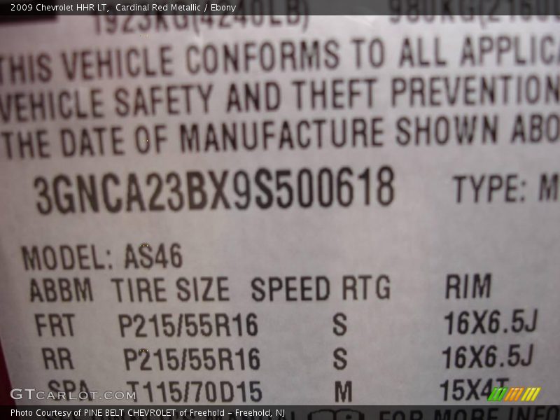 Cardinal Red Metallic / Ebony 2009 Chevrolet HHR LT