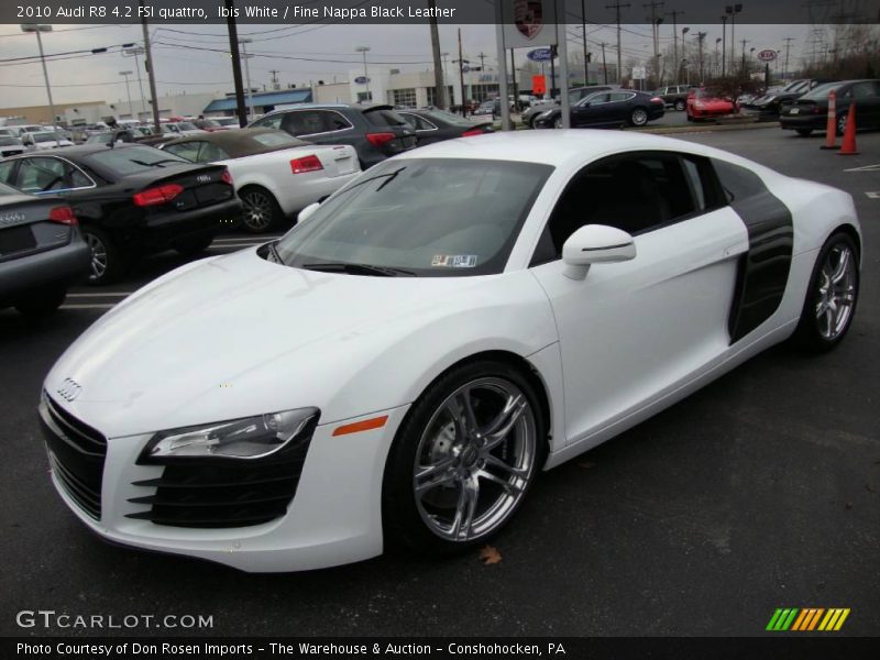 Ibis White / Fine Nappa Black Leather 2010 Audi R8 4.2 FSI quattro