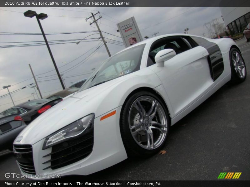Ibis White / Fine Nappa Black Leather 2010 Audi R8 4.2 FSI quattro
