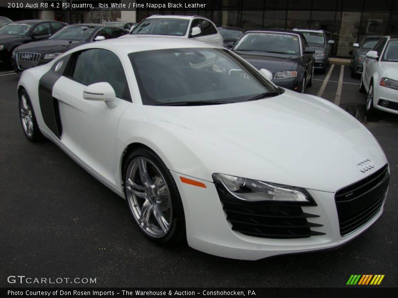 Ibis White / Fine Nappa Black Leather 2010 Audi R8 4.2 FSI quattro