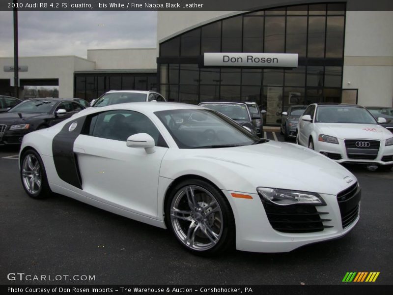 Ibis White / Fine Nappa Black Leather 2010 Audi R8 4.2 FSI quattro