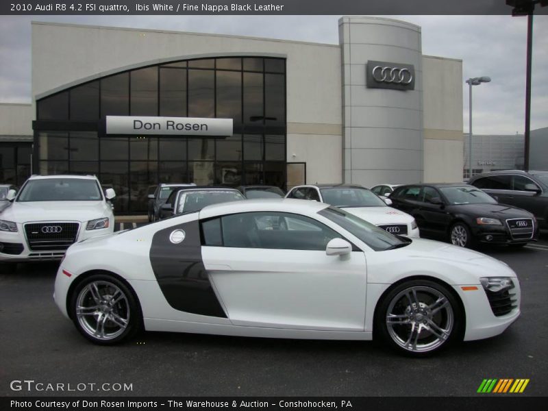 Ibis White / Fine Nappa Black Leather 2010 Audi R8 4.2 FSI quattro